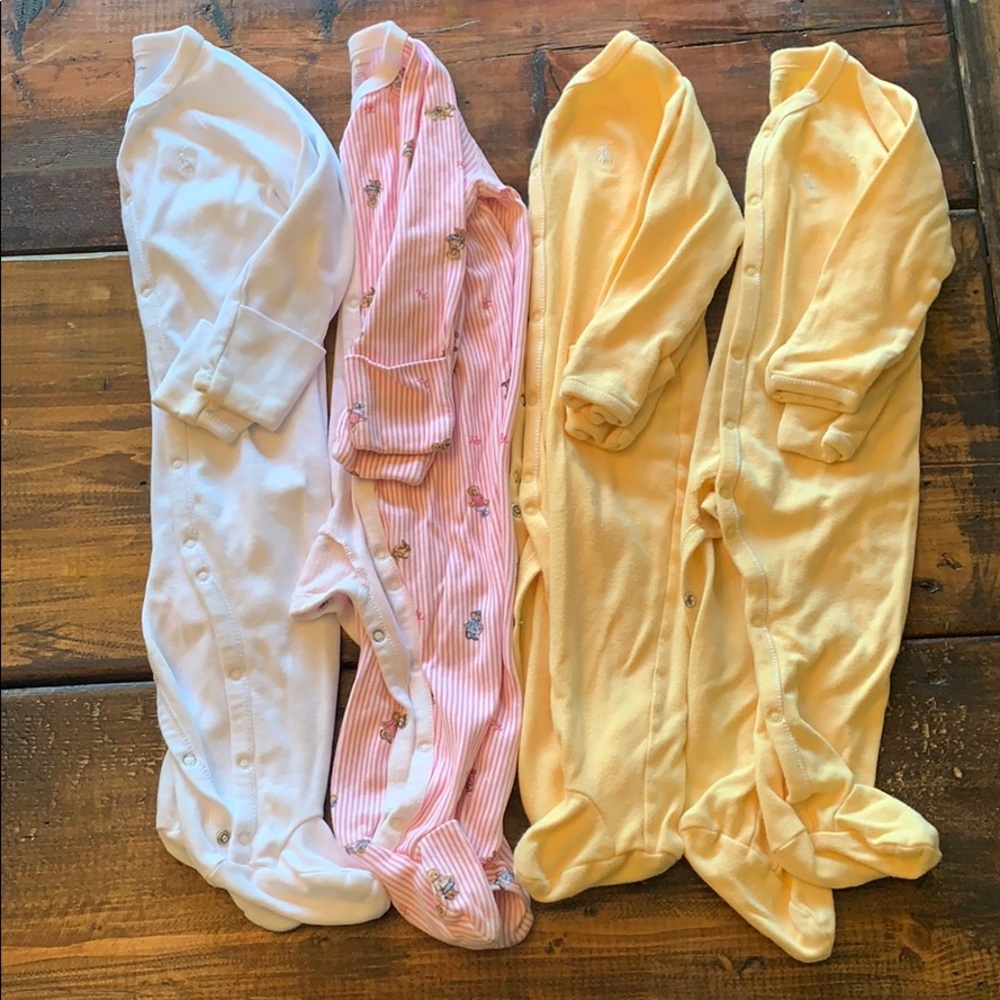 Lot of footed polo onesies